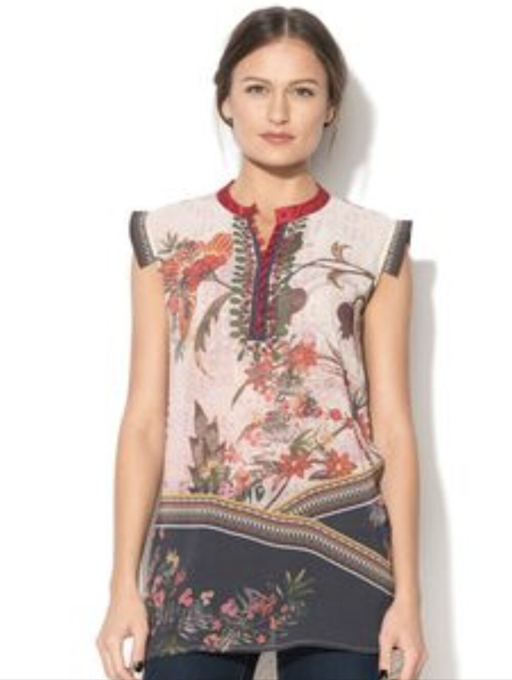 Desigual Floral Print Sleeveless Tunic US Size L New